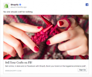Shopify Ad on Facebook